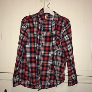 Red white blue and cream flannel